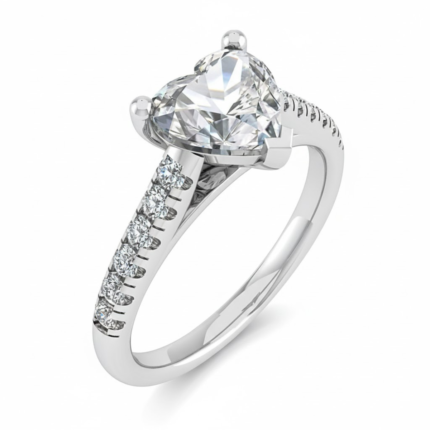 Heart Side Stone Ring