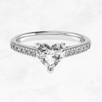 Elegant Pavé Heart-shape Ring