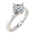 Twist Prong Round Solitaire Ring