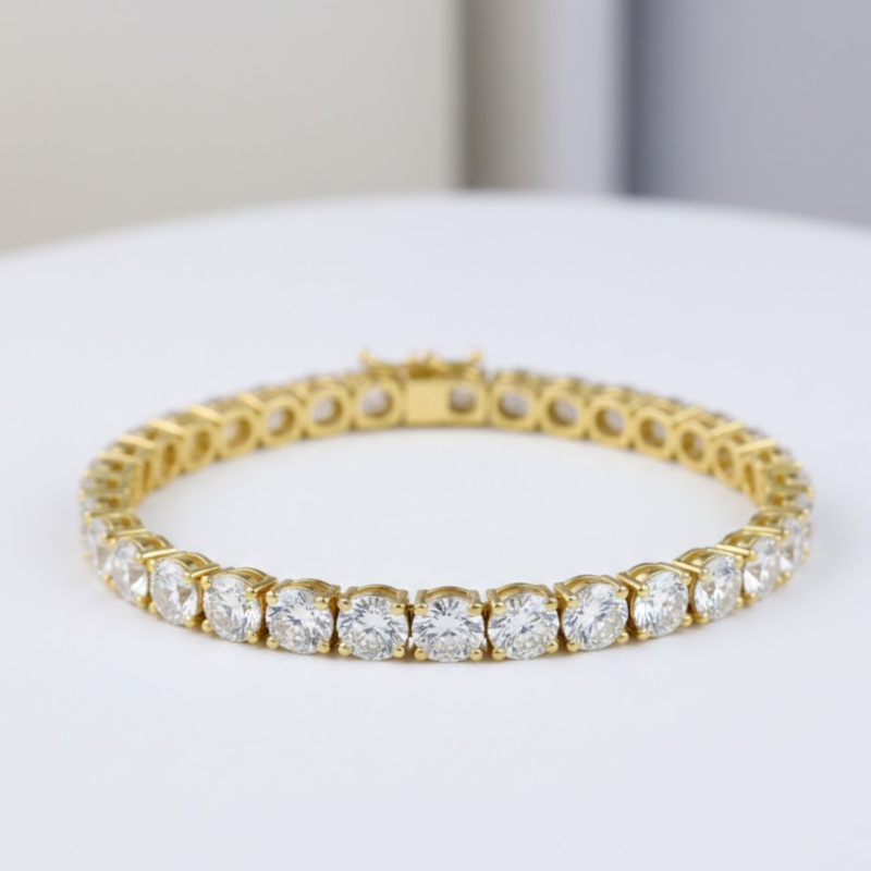 8.80 CT. Bracelet tennis en or blanc, jaune ou rose 18k avec diamants E/F-VS/SI