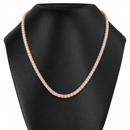15.30 CT. E/F-VS/SI Diamond Tennis Necklace in 18k Gold