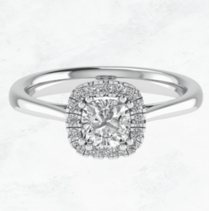 Halo Cushion Cut Diamond Ring