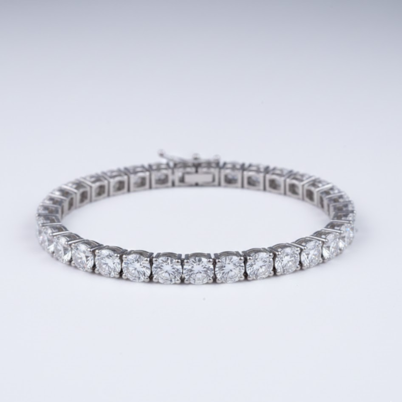 6.72 CT. Diamentowa bransoletka tenisowa E/F-VVS z 18-karatowego białego, żółtego lub różowego złota