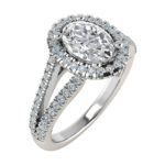 Split Shank Oval Halo Ring
