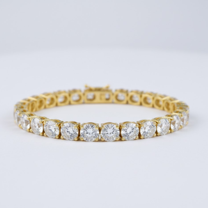 5.30 CT. E/F-VVS Diamond Tennis Bracelet set in 18k White, Yellow or Pink Gold