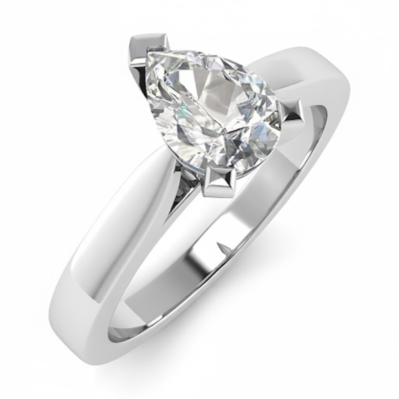 Elegant Pearshape Solitaire Ring