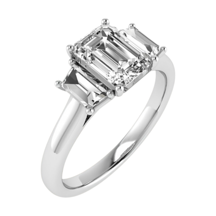 Baguette Emerald Trilogy Ring