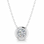Minimalist Round Diamond Solitaire Pendant