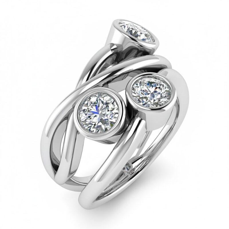 Round Diamond Trilogy Ring