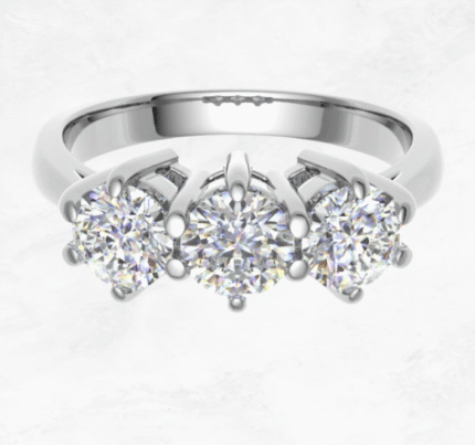 Trilogy Ring with Same Size Round Diamonds