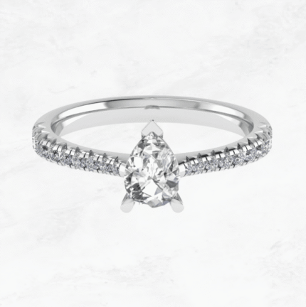 Elegant Pavé Pear-shape Ring