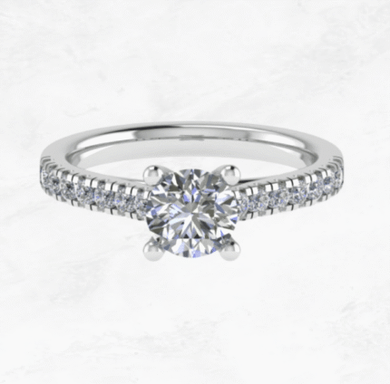 Elegant Pavé Brilliant Cut Ring