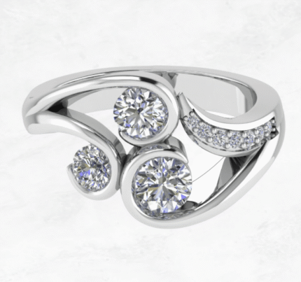 Organic Elegance Three-Stone Ring