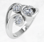 Organic Elegance Three-Stone Ring - Image 2