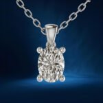 Timeless 4 Prong Oval Diamond Necklace Pendant