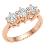 Trilogy Ring with Same Size Round Diamonds