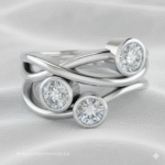 Bubble Styled Three-Stone Ring - Afbeelding 3