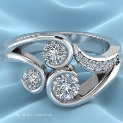 Anello Organic Elegance con tre pietre