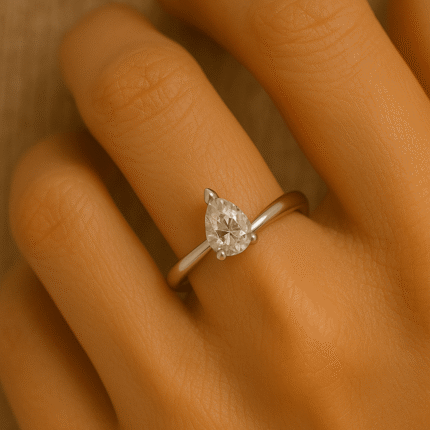 Elegant Pearshape Solitaire Ring
