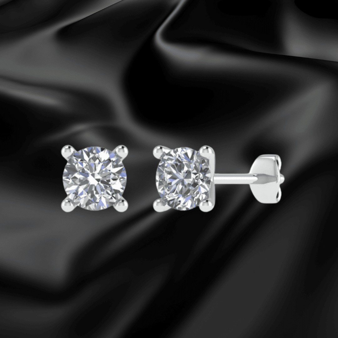 2 Earring with Round Diamond F/VS 0.50CT - Image 1