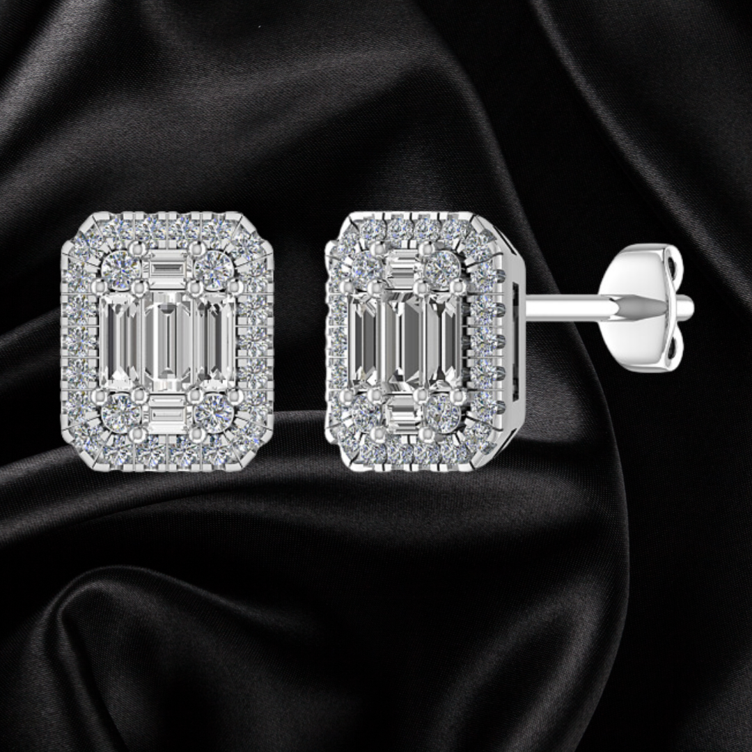 11 Baguette Unity Diamonds Studs - Image 1