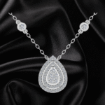 Double Halo Pear Pendant
