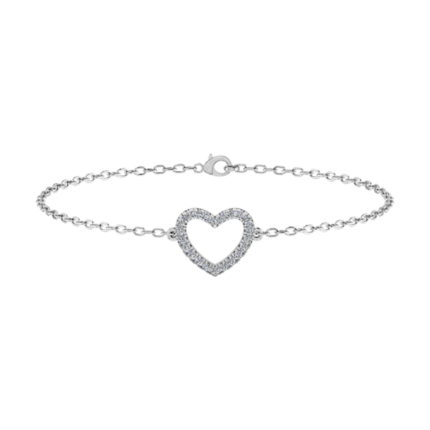 Diamond Heart Chain Bracelet