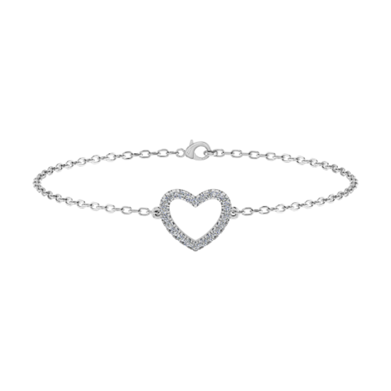 Diamond Heart Chain Bracelet