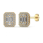 Baguette Unity Diamond Stud Earrings