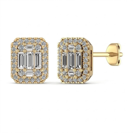 Baguette Unity Diamond Stud Earrings