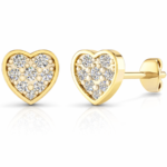 Heart Unity Diamonds Stud Earrings