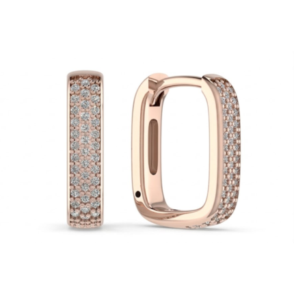 Pave Earring-Hoop Round Diamonds