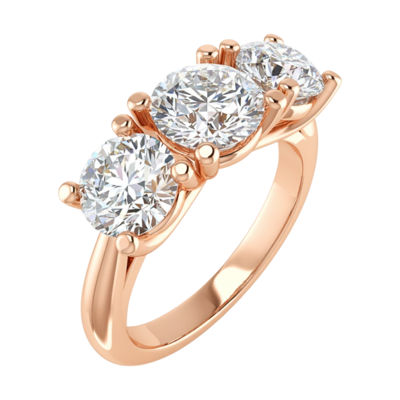 Round Diamond Trilogy Ring