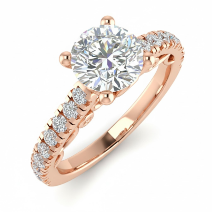 Vintage-Inspired Pavé Side Stone Solitaire Ring