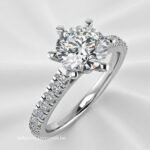 Elegant Brilliant Cut with Pave and Floral Setting