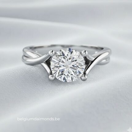 Elegant Solitaire Ring with Cathedral Tapered Setting