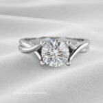Elegant Twist Shank Solitaire Engagement Ring