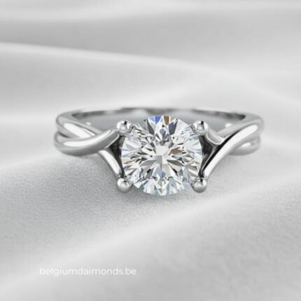 Κομψό δαχτυλίδι αρραβώνων Twist Shank Solitaire