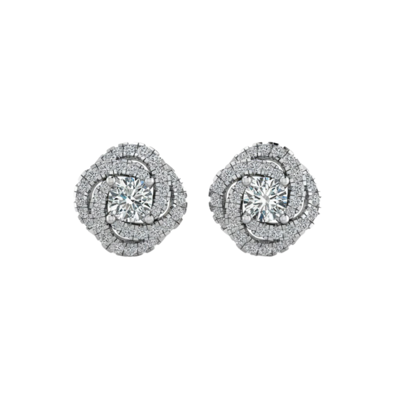Celestia Triple Halo Diamond Stud Earrings