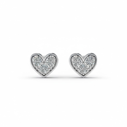 Amoréa Trio Heart Diamond Stud Earrings