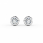 Luminéa Classic Rubover Diamond Stud Earrings - Classic round rubover (bezel) stud earring setting with a smooth and modern minimalist design 	Fully enclosed setting secures the diamond while offering a sleek and contemporary look 	Available in 18K White Gold, 18K Yellow Gold, and 18K Rose Gold 	Crafted in Antwerp with secure push-back closure and refined high-polish finish - Belgium Diamonds