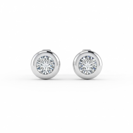 Luminéa Classic Rubover Diamond Stud Earrings