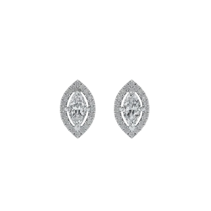 Mariselle Marquise Halo Diamond Stud Earrings