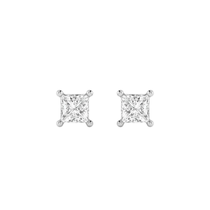 Prinelle Classic Princess-Cut Diamond Stud Earrings