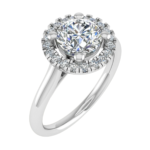 Round Modern Halo Ring
