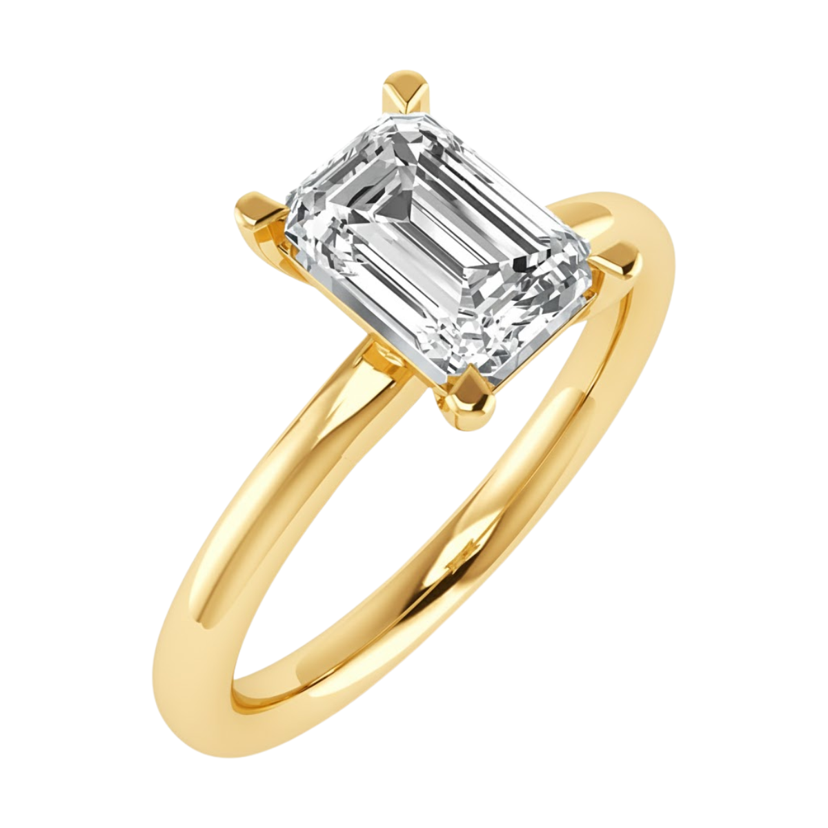 1334 (2) Emerald Classic Perfect-Fit Solitaire Ring - Image 1