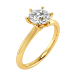 Round Tulip-Head Solitaire Ring
