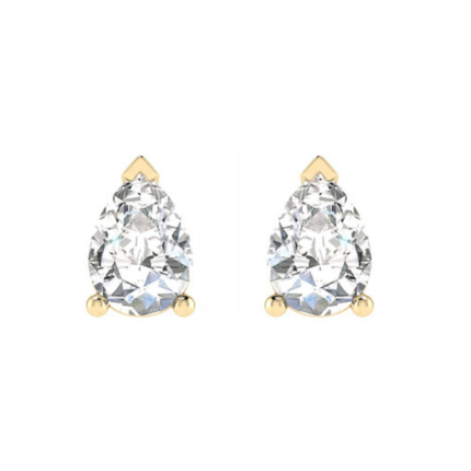 Pyravelle Pear Diamond Stud Earring - Pear-cut (teardrop) stud earring setting with a refined and elegant silhouette 	Three-prong setting secures the diamond while maximizing light exposure and brilliance 	Available in 18K White Gold, 18K Yellow Gold, and 18K Rose Gold 	Crafted in Antwerp with secure push-back closure and refined high-polish finish - Belgium Diamonds