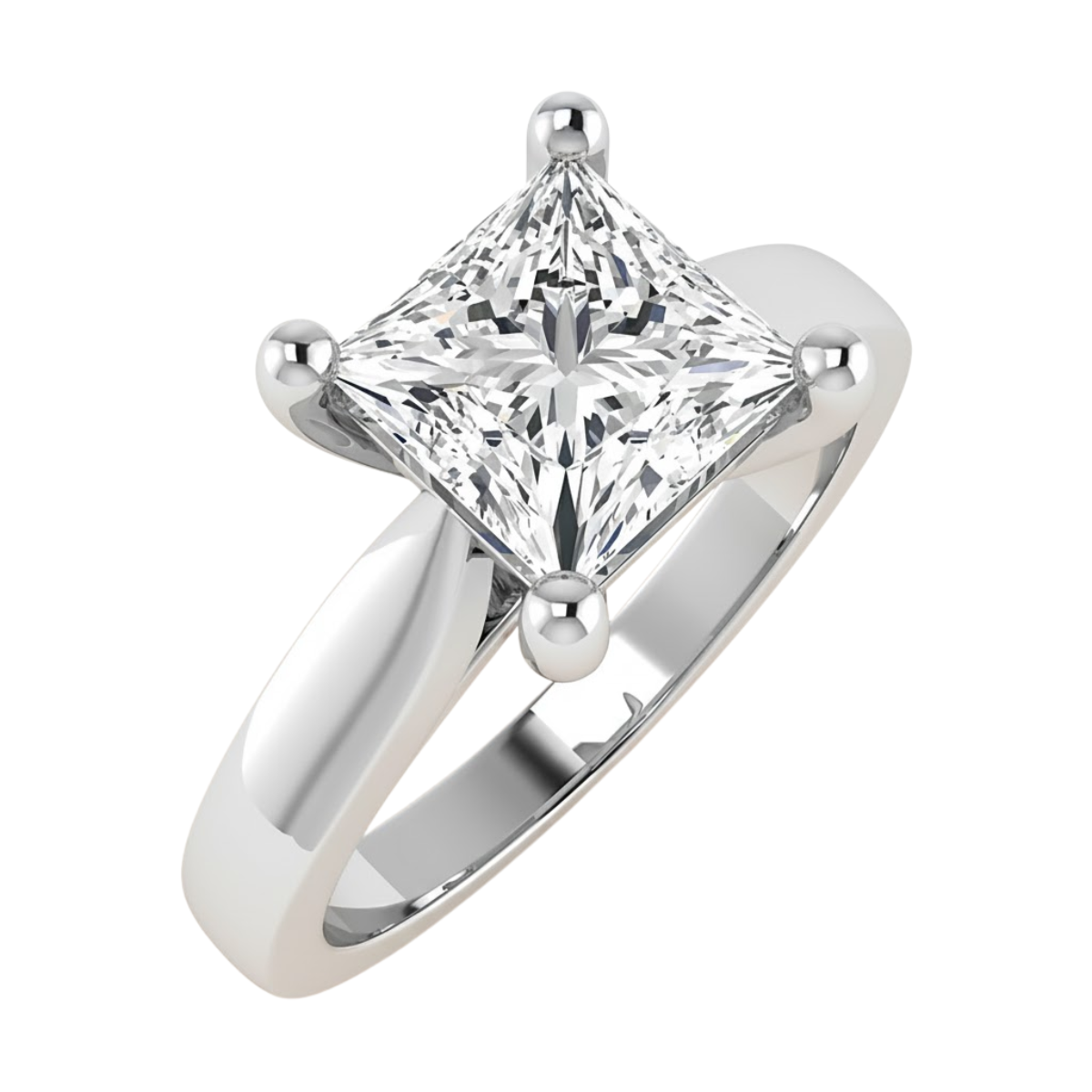 3438 (1) Princess-Cut Solitaire Ring - Image 1
