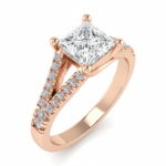 Celestia Princess Cut Split-Shoulder Solitaire Ring